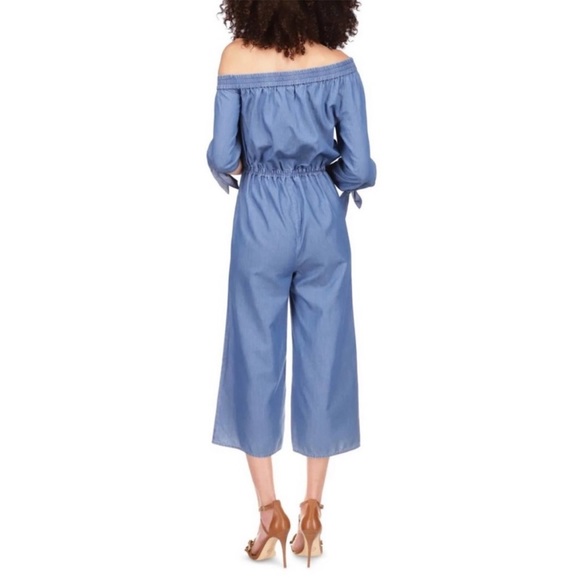 MICHAEL Michael Kors Light Cadet Wash One-Shoulder Women Jumpsuit - Picture 7 of 15